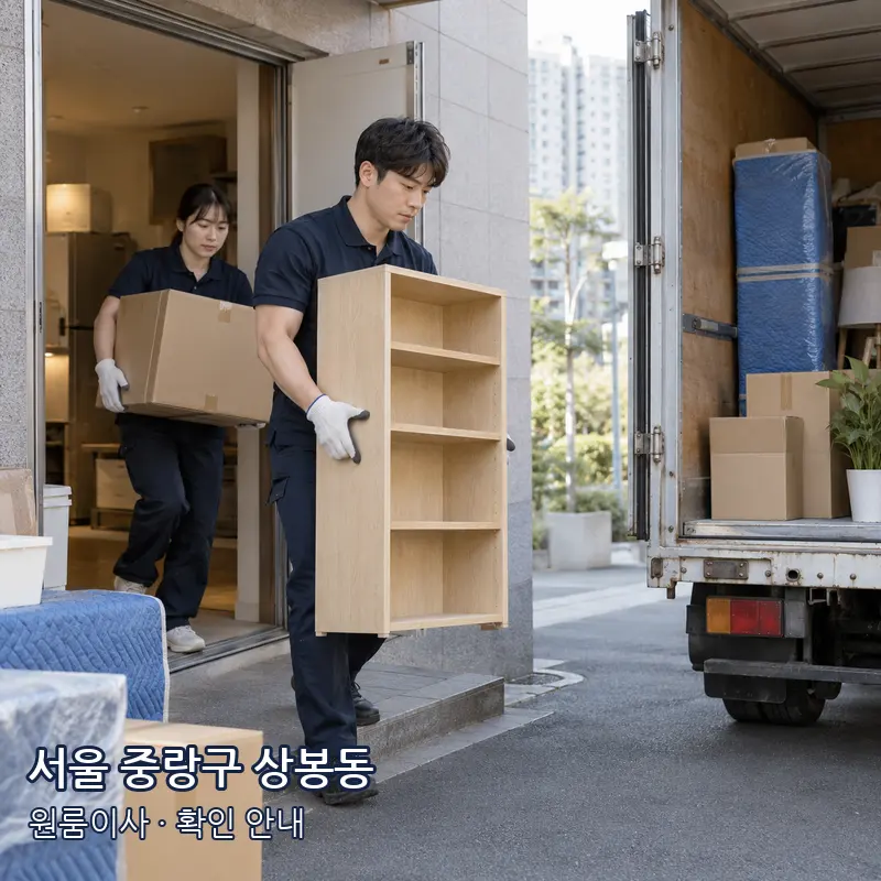 서울 중랑구 상봉동 원룸이사 작업 범위 예시 이미지