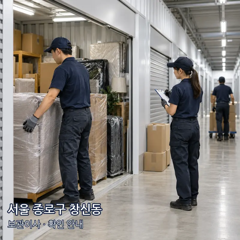 서울 종로구 창신동 보관이사 작업 범위 예시 이미지