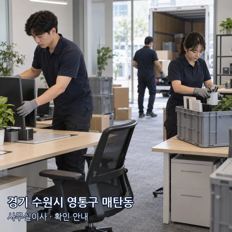 경기 수원시 영통구 매탄동 사무실이사 작업 범위 예시 이미지