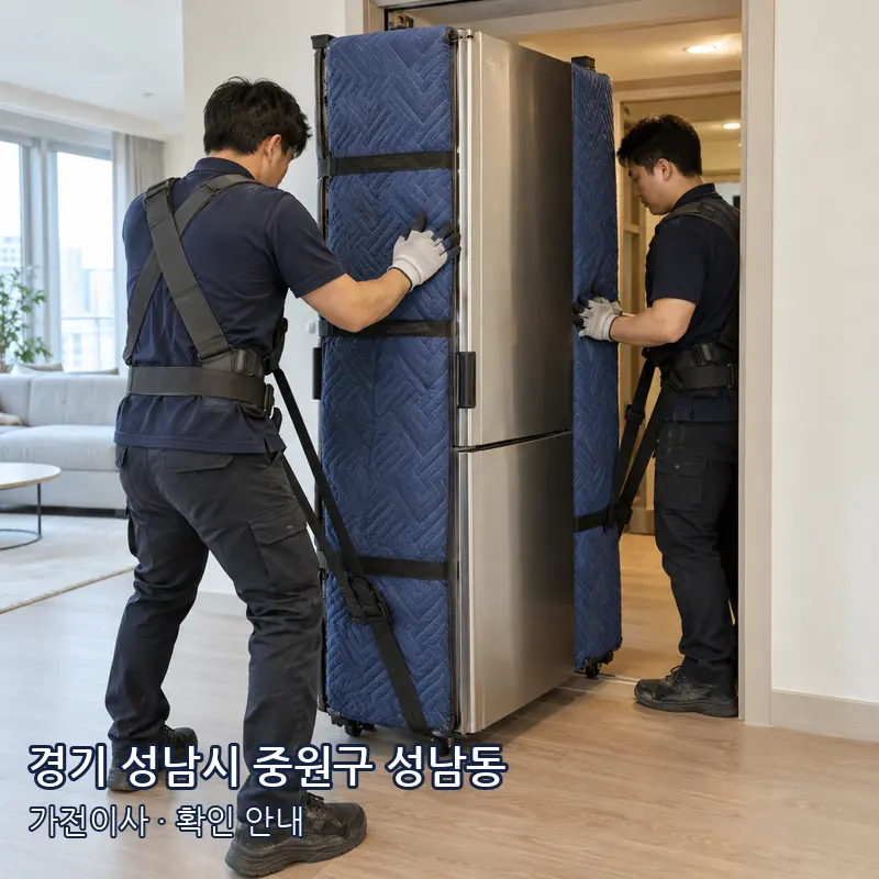 경기 성남시 중원구 성남동 가전이사 작업 범위 예시 이미지