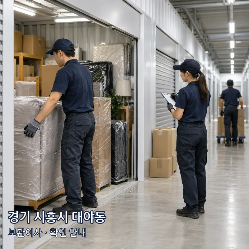 경기 시흥시 대야동 보관이사 작업 범위 예시 이미지